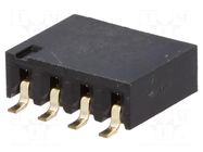 Connector: pin strips; socket; female; PIN: 4; horizontal; SMT; 1x4 NINIGI