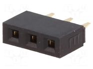 Connector: pin strips; socket; female; PIN: 3; straight; 3A; THT NINIGI