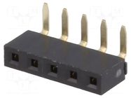 Connector: pin strips; socket; female; PIN: 5; angled 90°; 2.54mm NINIGI