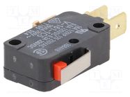 Microswitch SNAP ACTION; 16A/250VAC; 0.6A/125VDC; with lever OMRON Electronic Components