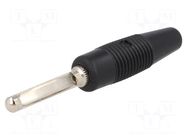 Connector: 4mm banana; plug; 16A; 60VDC; black; non-insulated; 3mΩ HIRSCHMANN T&M