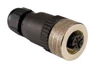 SENSOR CONNECTOR, M12, RCPT, 5POS, CABLE