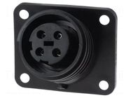 Connector: circular; socket; female; PIN: 4; 32A; 600V; IP68; UL94V-0 BULGIN
