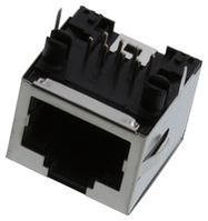 RJ45 CONN, R/A JACK, 8P8C, 1PORT, TH