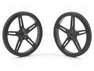 Wheel; black; Shaft: D spring; push-in; Ø: 70mm; Shaft dia: 3mm POLOLU