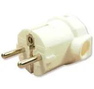 CONN, R/A SCHUKO PLUG, 16A/250V, WHITE