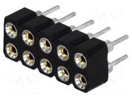 Connector: pin strips; socket; female; PIN: 10; straight; THT; 2x5 CONNFLY