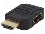 Adapter; HDMI socket,HDMI plug 90° left/right GOOBAY