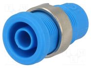 Socket; 4mm banana; 25A; Cutout: Ø12mm; blue; nickel plated; 5mΩ ELECTRO-PJP