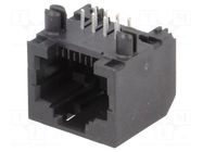 Connector: RJ45; socket; PIN: 8; Cat: 5; unshielded; 8p8c; THT AMPHENOL COMMUNICATIONS SOLUTIONS