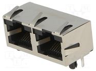 Socket; RJ45; Cat: 5; shielded,double; Layout: 8p8c; THT; angled 90° Amphenol Communications Solutions