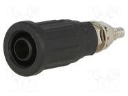 Connector: 4mm banana; socket; 32A; 1kV; black; nickel plated; 40mm SCHÜTZINGER