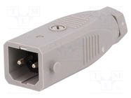 Connector: rectangular; ST; plug; male; PIN: 2; tinned; IP54; 16A 