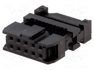 Connector: IDC; plug; female; PIN: 10; with cable clamp; IDC; 1.27mm AMPHENOL COMMUNICATIONS SOLUTIONS