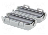 Ferrite: two-piece; on round cable; A: 25mm; B: 20mm; C: 5mm; plastic TDK