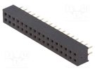 Socket; pin strips; female; PIN: 34; straight; 2mm; THT; 2x17; L2.7mm CONNFLY