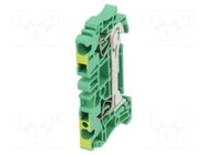 Splice terminal: rail; spring clamp; yellow-green; wemid; 2.5mm2 WEIDMÜLLER