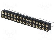 Connector: pin strips; socket; female; PIN: 30; straight; THT; 2x15 CONNFLY