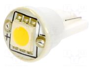 LED lamp; warm white; T10,W2,1x9,5d,W5W; Urated: 12VDC; 18lm; 120° OPTOSUPPLY