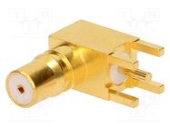 Connector: QMA; socket; female; angled 90°; 50Ω; THT; on PCBs; PTFE TE Connectivity