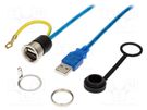 Cable; USB 2.0,with earthing,with cap; USB A socket,USB A plug ENCITECH