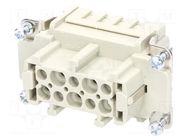 Connector: HDC; contact insert; female; Han® HMC; PIN: 10; 10+PE HARTING