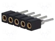 Connector: pin strips; socket; female; PIN: 5; straight; THT; 2mm CONNFLY