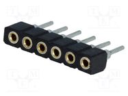 Connector: pin strips; socket; female; PIN: 6; straight; 2mm; THT CONNFLY