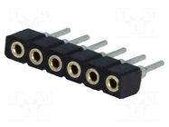 Connector: pin strips; socket; female; PIN: 6; straight; THT; 2mm CONNFLY