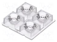 LED lens; square; transparent; 11÷18°; H: 10mm; Body dim: 50x50mm LEDIL