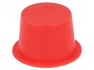 Stopper; Body: red; Out.diam: 29.7mm; H: 13.8mm; LDPE; push-in; round SUNDPLAST