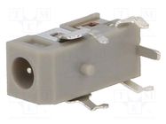 Socket; DC supply; male; 2.35/0.7mm; on PCBs; THT; 2A; angled 90° LUMBERG