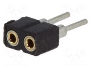 Connector: pin strips; socket; female; PIN: 2; THT; straight; 2mm CONNFLY