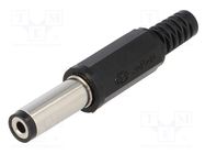 Plug; DC supply; female; 5.5/2.1mm; with strain relief; for cable LUMBERG