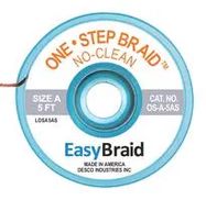 DESOLDERING BRAID, 0.025" X 5FT, GREY