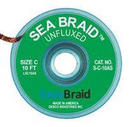 DESOLDERING BRAID, 0.075" X 10FT, GREEN