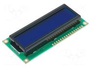 Display: LCD; alphanumeric; STN Negative; 16x2; blue; 80x36x13.5mm RAYSTAR OPTRONICS