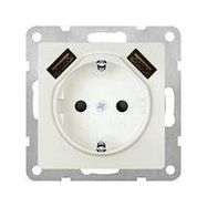 SOCKET OUTLET, 2 USB CHARGER, 16A, WHT