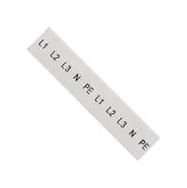 LABELING PLATE, L1/L2/L3/PE/N, 5.2MM/WHT