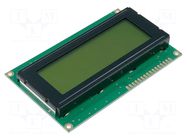Display: LCD; alphanumeric; STN Positive; 20x4; yellow-green; LED RAYSTAR OPTRONICS