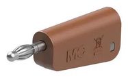 BANANA CONNECTOR, BROWN, PLUG, 32A