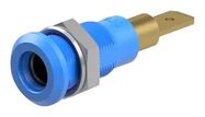 BANANA TEST CONN, SCKT, 25A, BLUE, PANEL