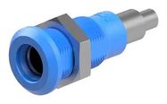 BANANA TEST CONN, SCKT, 25A, BLUE, PANEL
