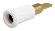 BANANA TEST CONN, SCKT, 25A, WHITE/PANEL