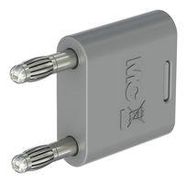 BANANA CONNECTOR, GREY, PLUG, 32A