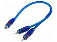 Cable; blue; RCA socket,RCA plug x2 4CARMEDIA