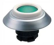 PB SWITCH, ROUND, FLANGE, GREEN