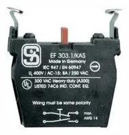 CONTACT BLOCK, 2 POLE, 8A, 230VAC