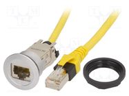 RJ45 socket; 22mm; har-port; -25÷70°C; Ø22.3mm; IP20; silver HARTING