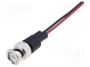 Test lead; 60VDC; BNC plug,free end; Len: 0.15m; red and black POMONA